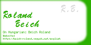 roland beich business card